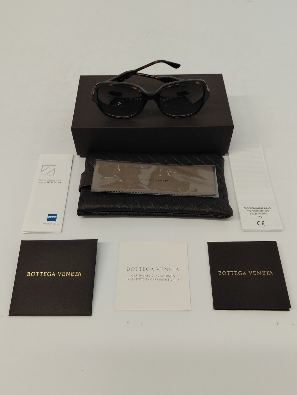 Bottega Veneta BV0015SA 003 Brown Sunglasses with Case and Box